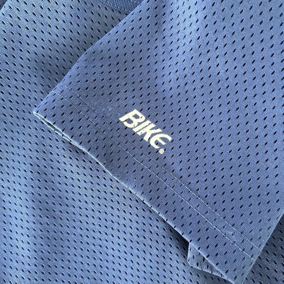 Vintage BIKE Brand Mesh Shirt Mens Large Dark Blue Jersey Style Logo On Sleeve - Picture 4 of 7